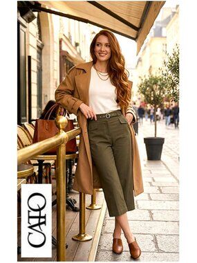 (3 for $30) CATO - olive green cropped pants